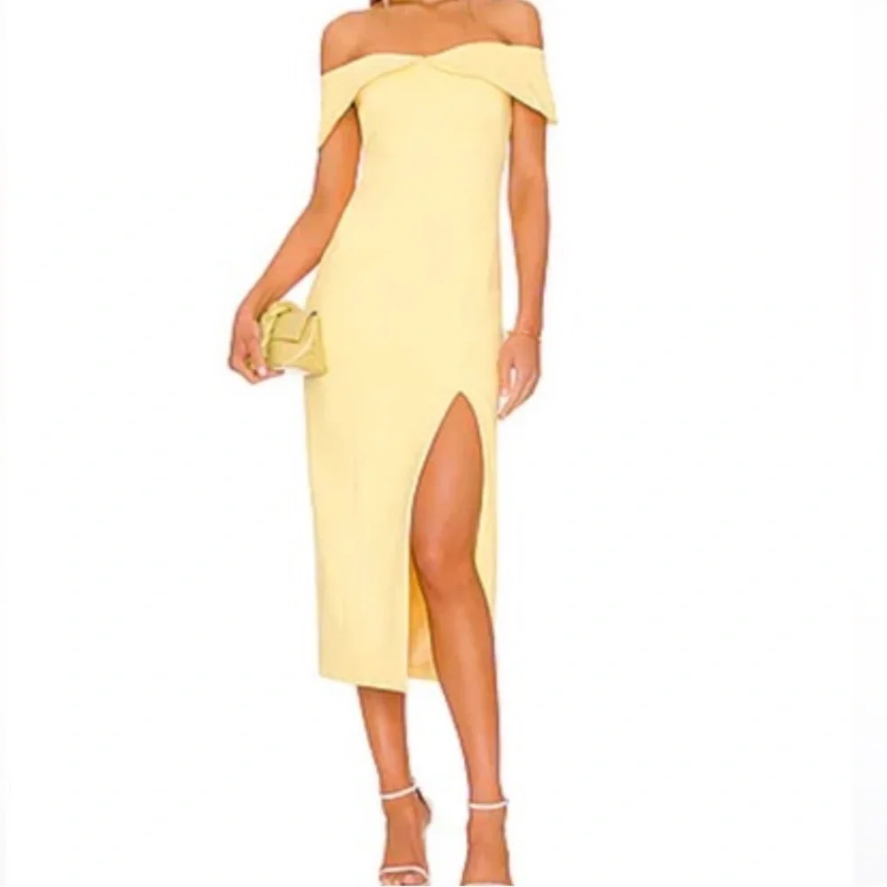 Elliatt Plateau Midi Dress Lemon Yellow Size XS NWT